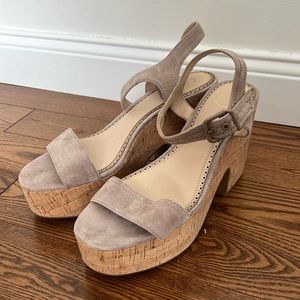 Platform cork wedge sandals